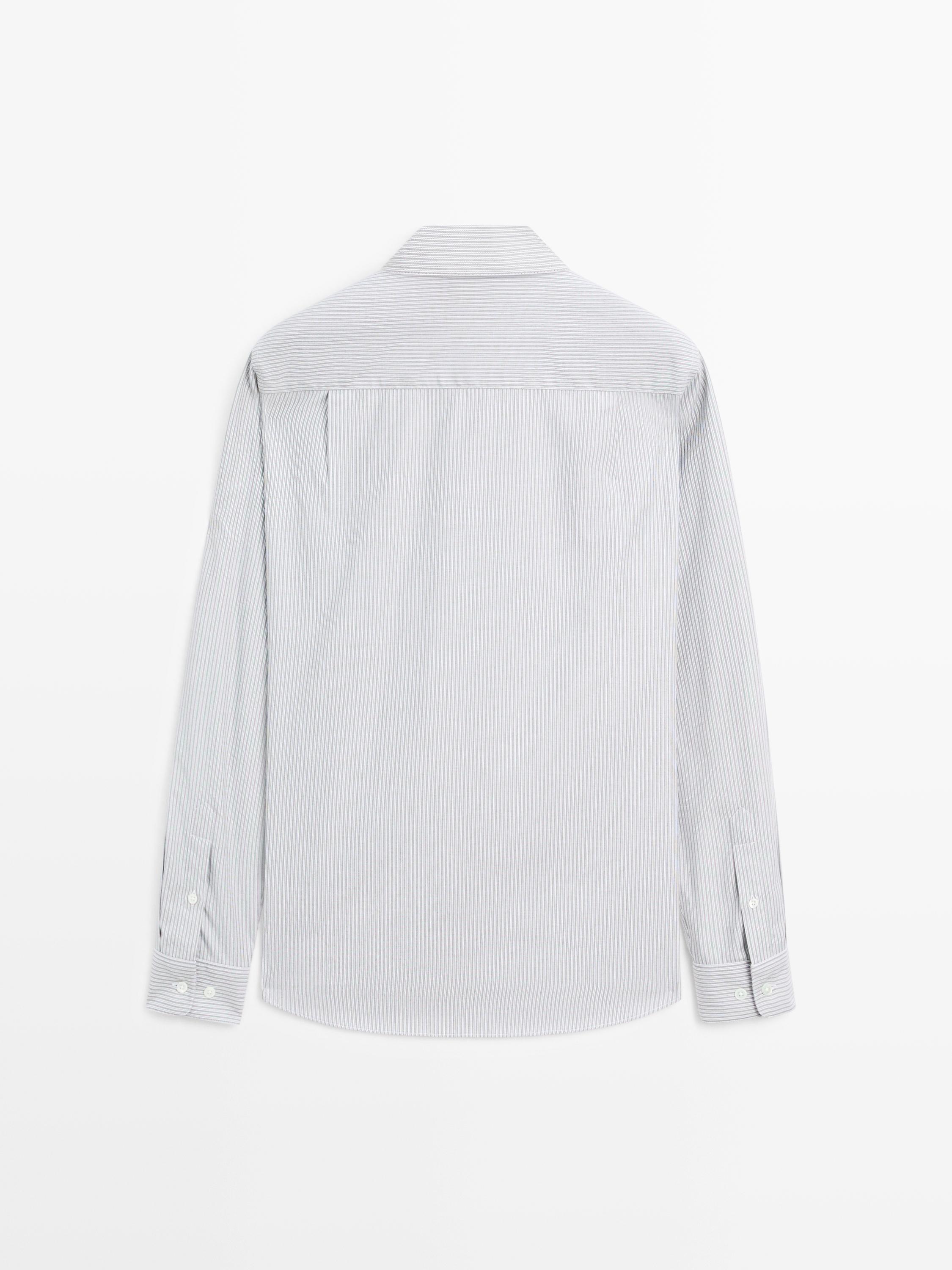 Chemise à rayures chinée regular fit